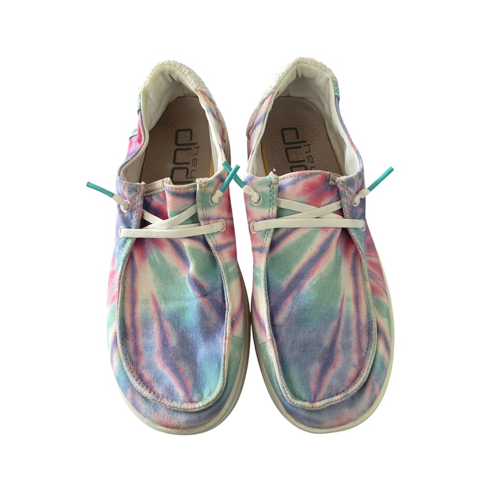 Hey Dude Wendy Rise Candy Tie Dye Platform Loafers Womens Size 8 Multicolor